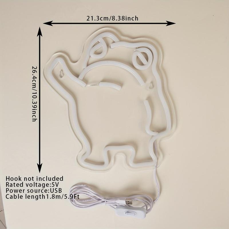 Cute Cartoon Frog Design Neon Sign, 1 Count USB Powered LED Neon Light, Decorative Neon Sign For Home Party Decoration