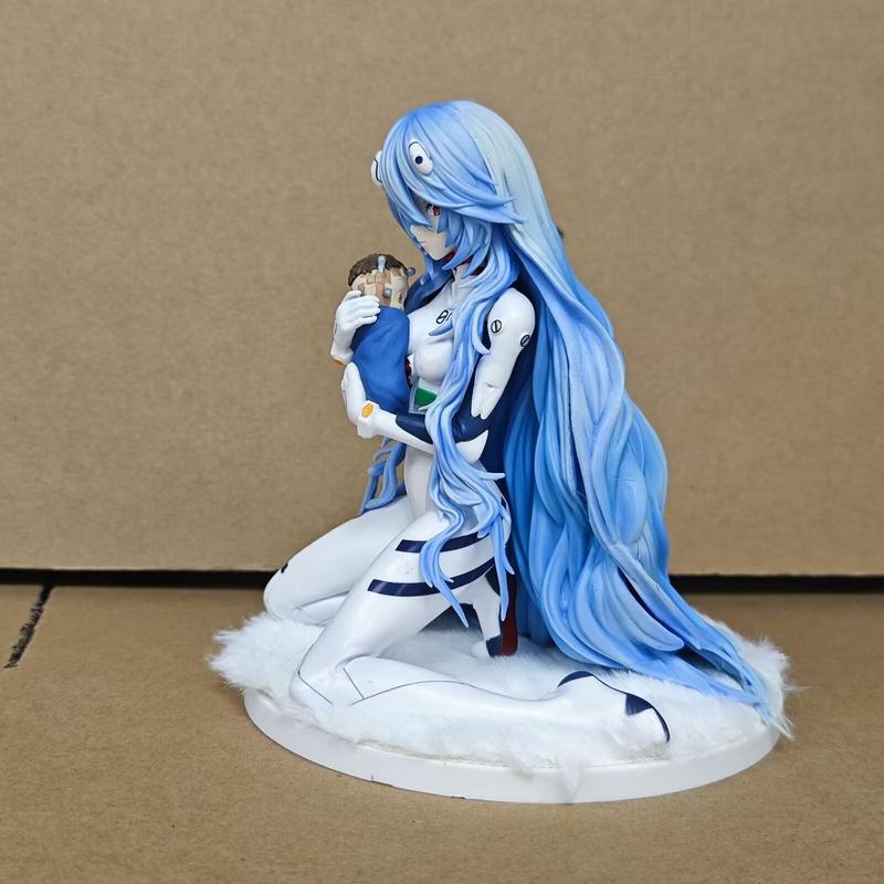 Iconic EVA Rei Ayanami Kneeling Figure  New Theatrical Edition Long Hair Gentle Gaze – Must-Have Anime  for True Evangelion Fans! toy excellent gift choice decor festive home craft art figurine
