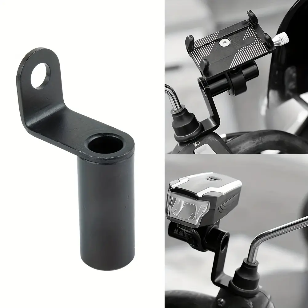 Aluminum Alloy Bike Motorcycle Rearview Mirror Mount, Handlebar Rearview Mirror Adapter, Mobile Phone Expansion Bracket Accessory