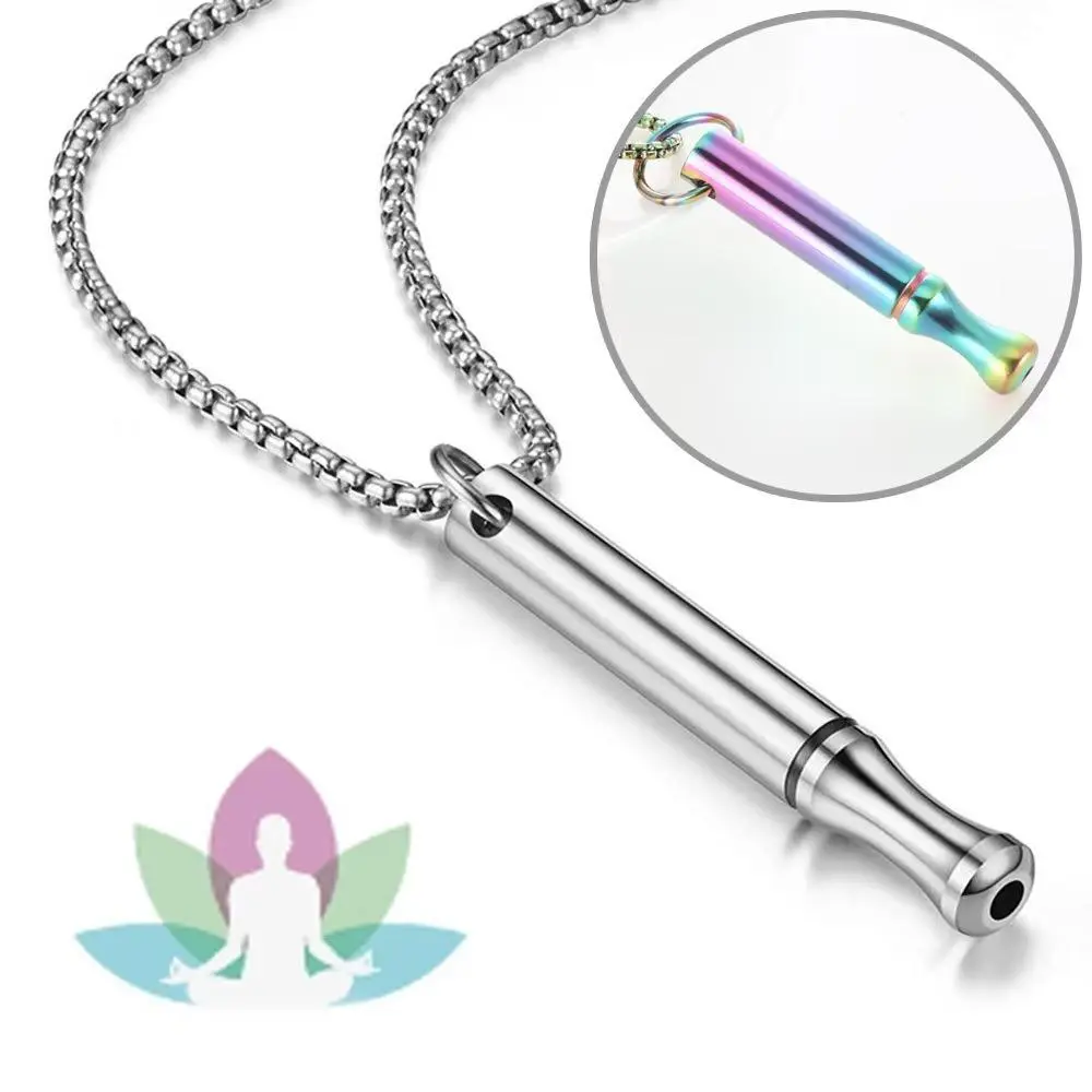 Breathing Alloy Necklace for Anxiety Relief, Portable Meditation Calming Deep Breathing Tool, Effective Stress & Panic Attack Relief Ornament, Unisex Soothing Mental Health Gift