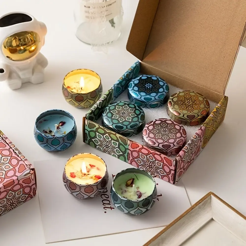 4 Pack Colored Wax Soy Wax Scented Candles, 60h Long-Lasting Soot-Free Burn, Multi Scents Aromatherapy, Relaxing Home Decor, Gift for Women