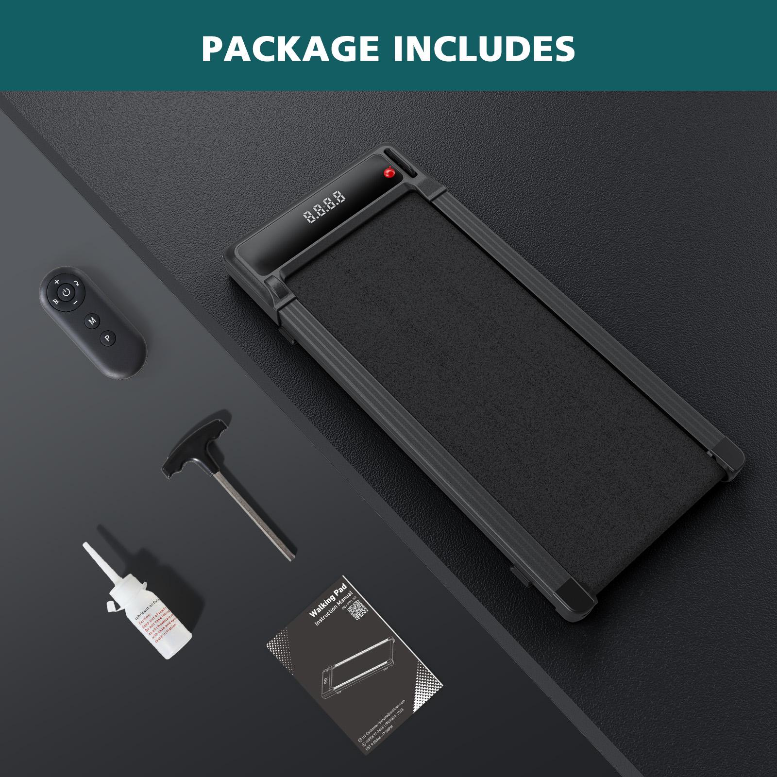 Walking Pad Treadmill, Under Desk Walking Machine with Adjustable Speed Settings, Portable Quiet Compact Treadmill for Home Office Workout