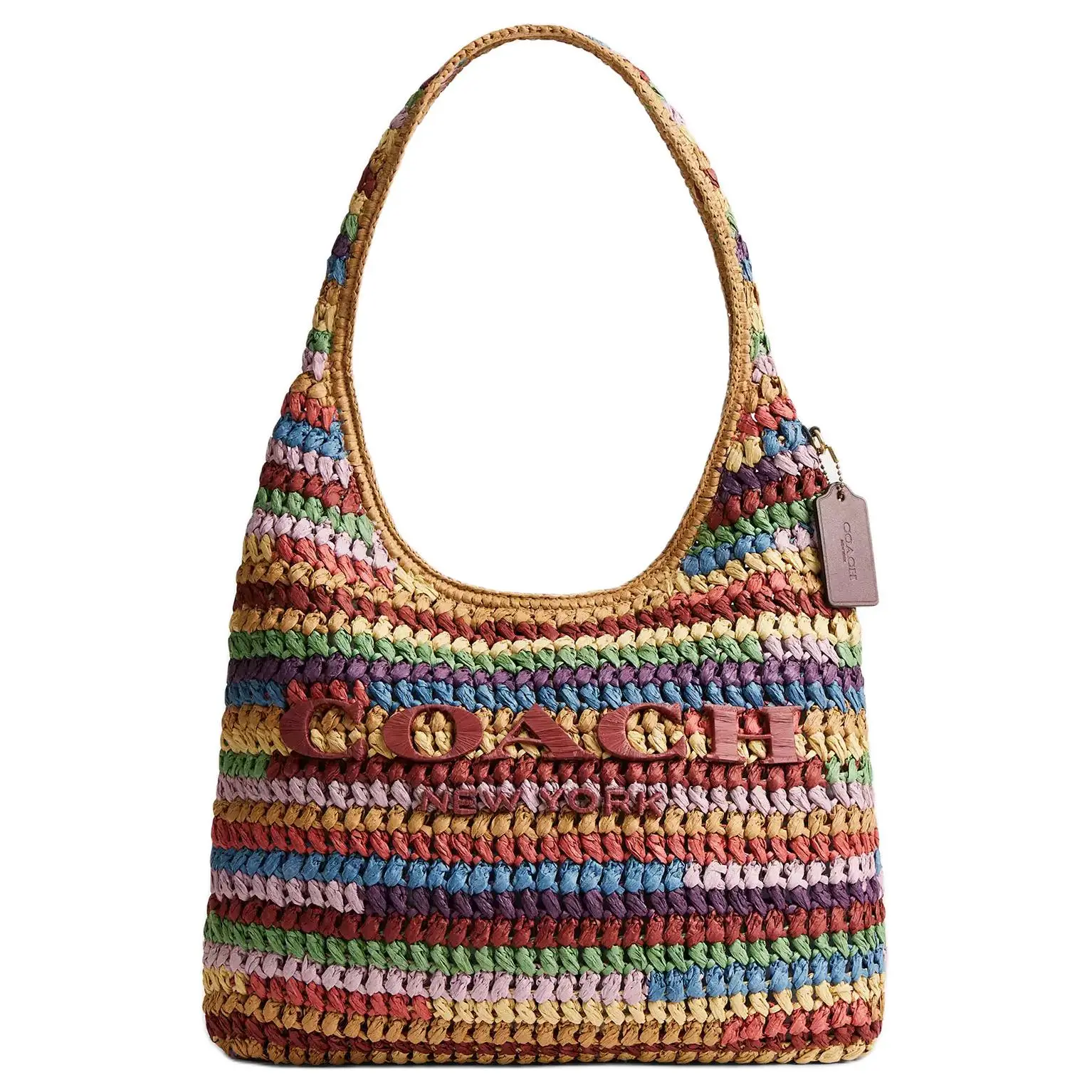 COACH Brooklyn 34 Magnetic Closure Woven Calfskin Crossbody Bag for Women, Medium Size, Multiple Colors