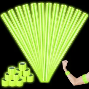 Reflective Arm Bands 15.75 in Reflective Snap Bands Slap Bracelets High Visibility Safety Ankle Strips Gift for Night Walking Cycling Running Jogging Hiking