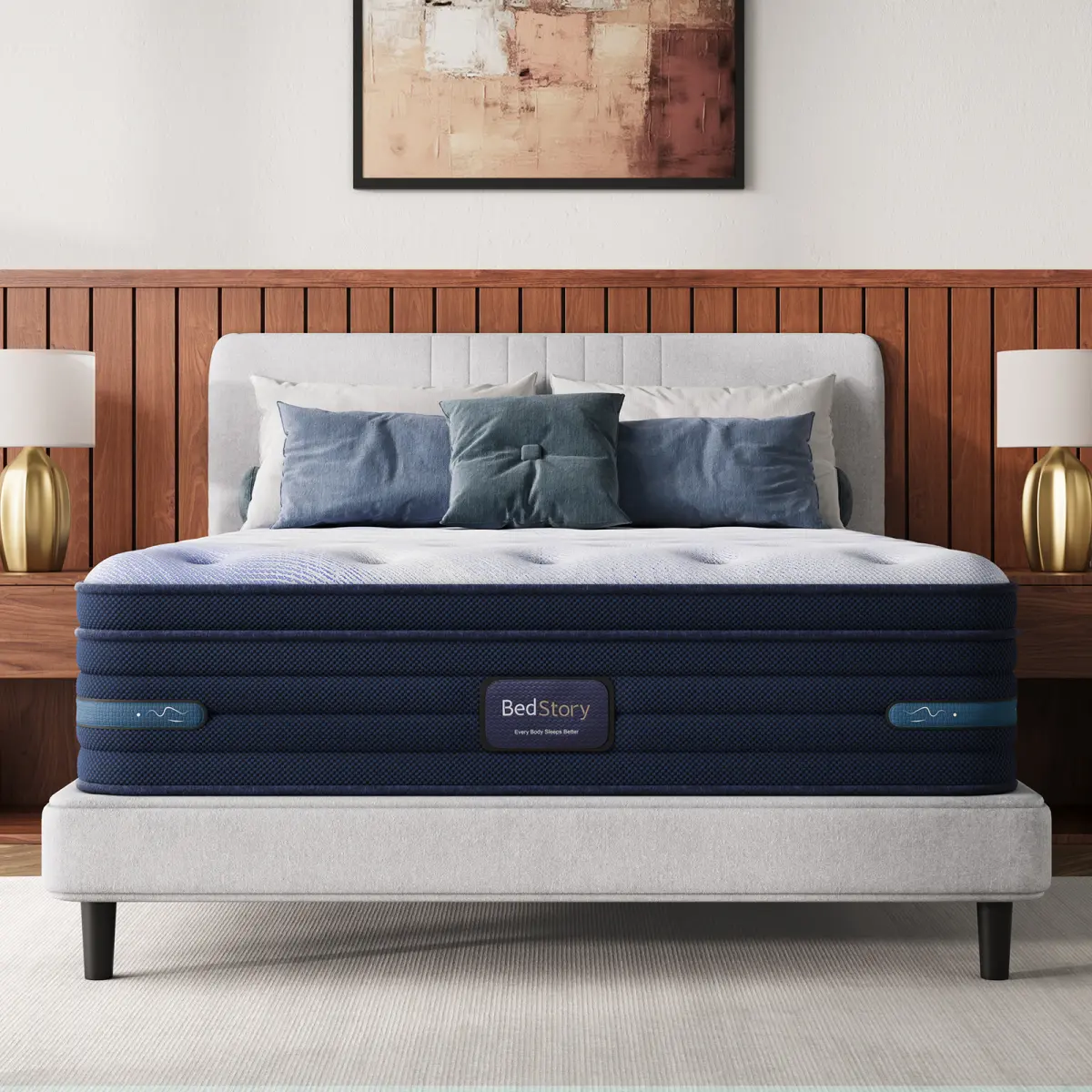 Bedstory Queen Size Mattress - 12" Firm Hybrid with Gel Memory Foam, Spinal Support, Instant Touch Cooling Fabric, 360° Airflow Circulation & Air Boost Comfort Foam (Mattress Queen Size)