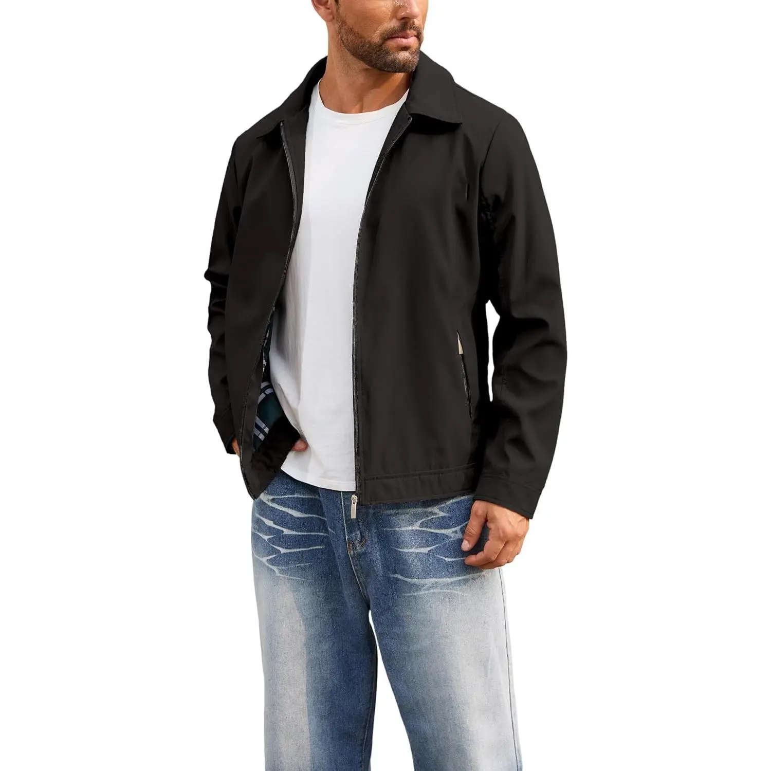 Lightweight Jackets for Men Casual Windbreaker Stylish Light Fall Spring Golf Work Dress Business Coat