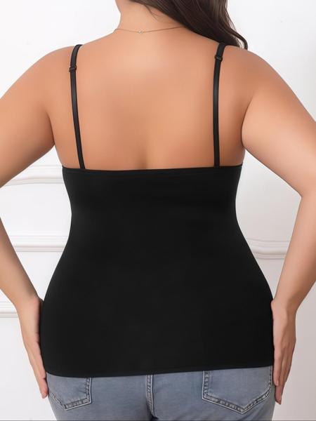 Plus Size Women's Adjustable Cami Top with Built In Bra Pad, Soft Comfortable Summer Vest, Casual Wear for Any Occasion