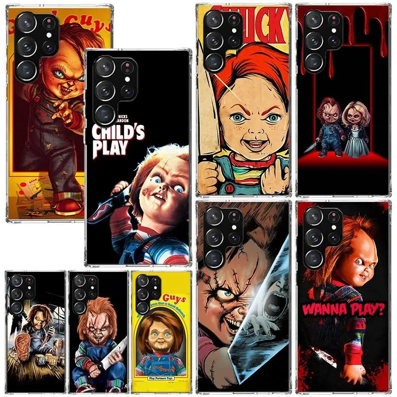 Horror Chucky Child's Play Phone Case For Samsung Galaxy S26 S25 S24 S23 S22 Edge For iphone 17 16 15 14 13 12 11 17Air Plus Pro Promax Art Fundas Note