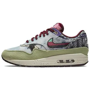 Nike Air Max 1 Mellow Retro Cashew Print Durable Low-Top Cushioned Casual Running Shoes for Men and Women Verifiable, with credentials and supporting global authentication