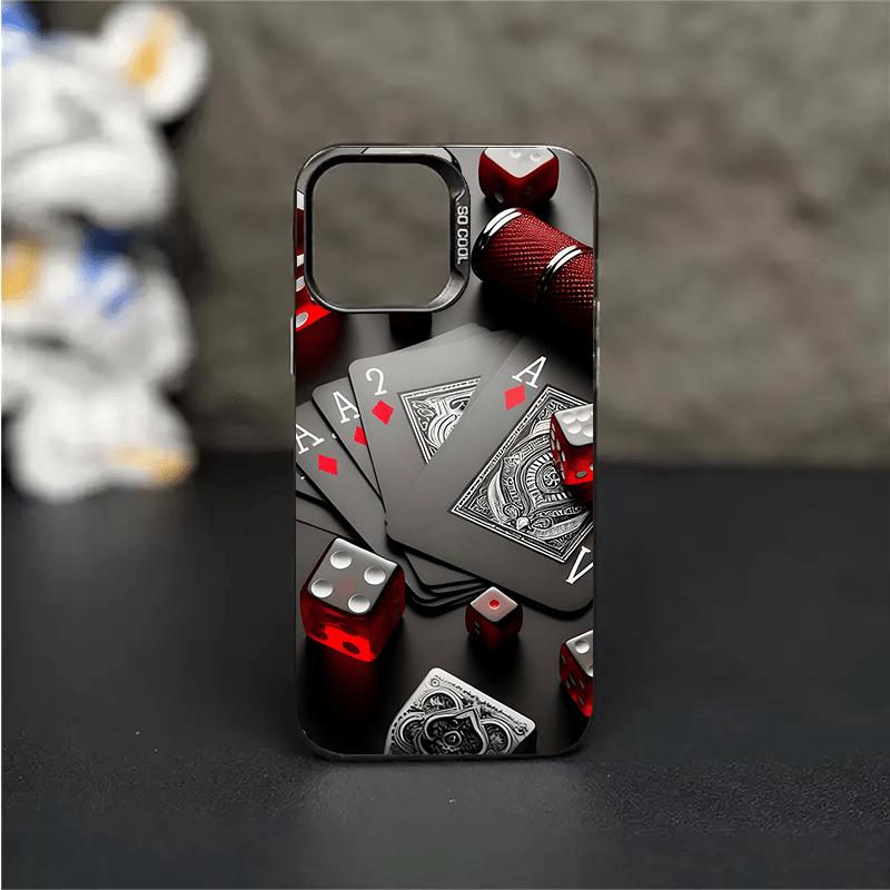 Ultra-Thin Shockproof TPU Poker Phone Case for iPhone 7, 8 Plus, X, XR, XS MAX, 11, 12 Pro, 13, 14, 15 Plus, 16 Pro Max Veneer Hard Cover