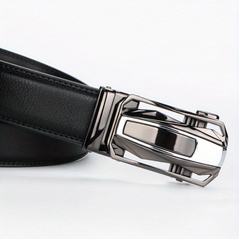 1pcs Genuine Leather Ratchet Belt for Men - Adjustable Automatic Buckle, Versatile Casual Business Style, Durable Alloy Buckle, High-Quality Leather Panel, Easy to Wear And Suitable for Any Occasionvalentine'S Day
