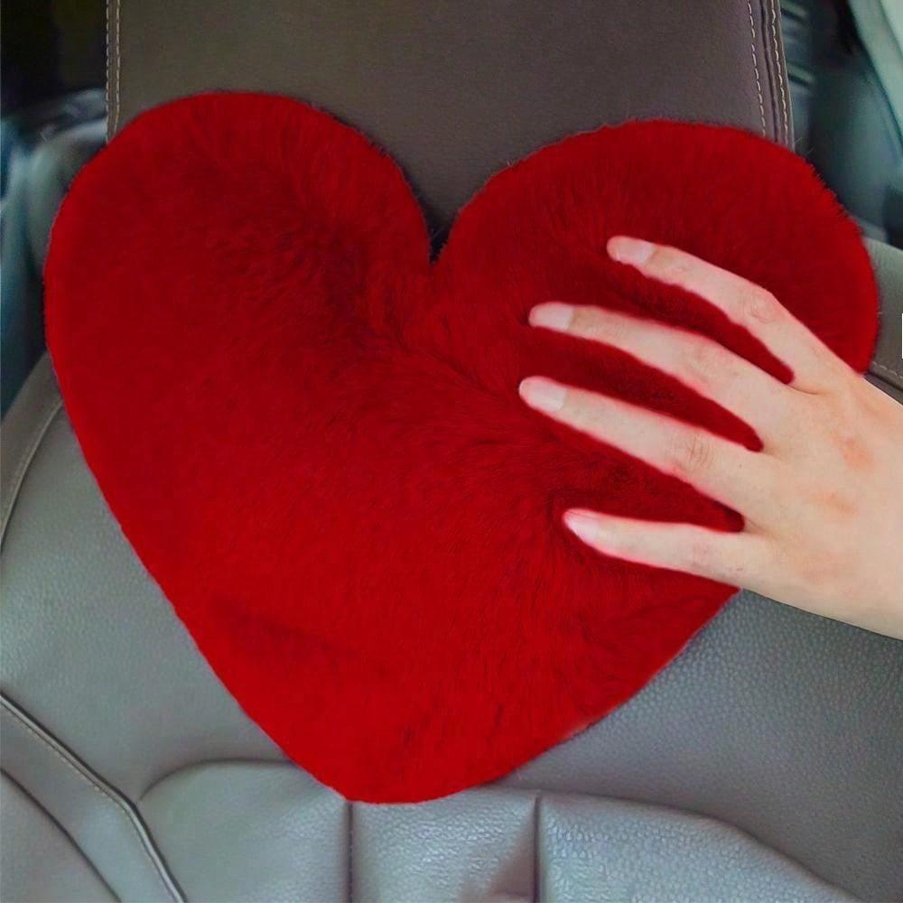 Heart Shaped Headrest Pillow, 1 Count Soft & Comfortable Car Neck Pillow, Plush Neck Pillow, Car Interior Accessories for Women & Girls, Car Accessory