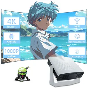 Allshepr 2026 Smart Projector, Android 14, 500 Lumens, Native 1080P, 4K Decoding, Wi-Fi 6 & Bluetooth-compatible 5.0, Auto Focus, Home Theater, Perfect Gift