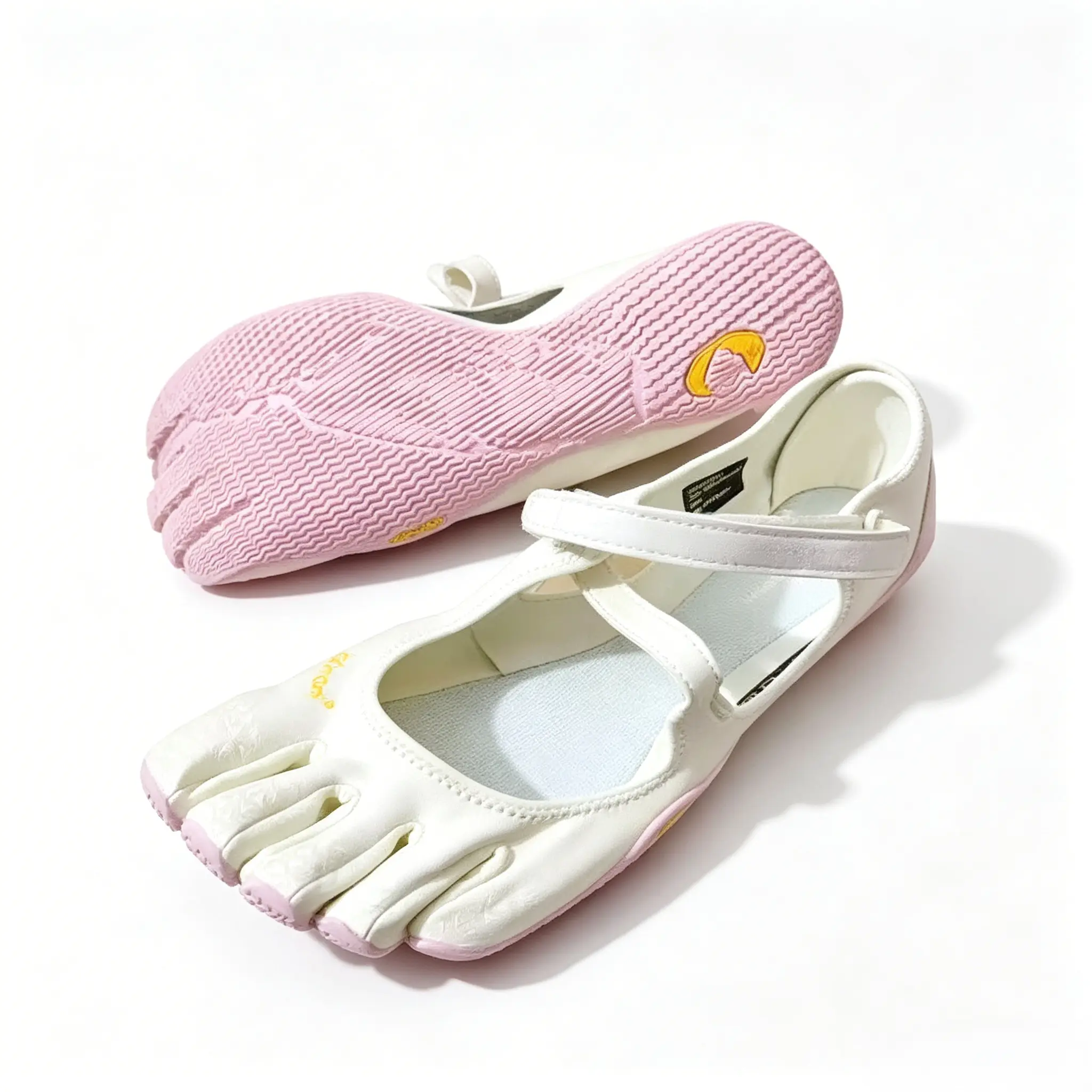Women Five Toe Barefoot Water Shoes Adjustable Mary Jane Strap, Wide Box Non Slip Quick Dry Aqua Socks, Minimalist Zero Drop Footwear for Yoga Swimming Beach Surf Trail Running Walking White Pink  zero drop footwear