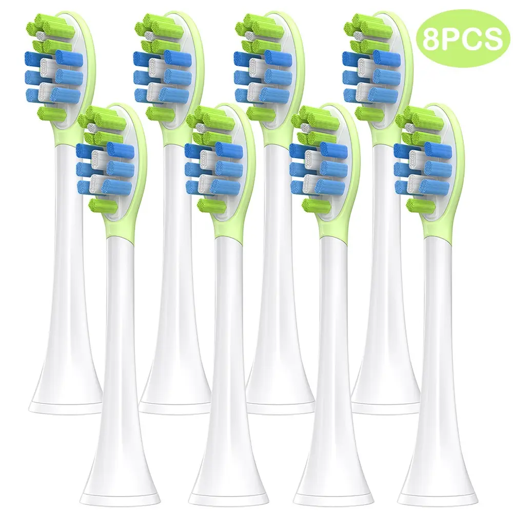 8 Pack Electric Toothbrush Replacement Heads for Philips Sonicare, Multi-Layer Soft Bristles, Deep Clean, Gentle on Gums, Adult Use