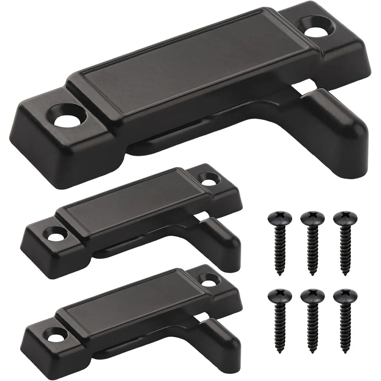 3 count F2590  Window Sash Lock  – 2-1/4" Center Sliding | Window Latch for Double Hung, Horizontal & Vertical Windows for    (Black)
