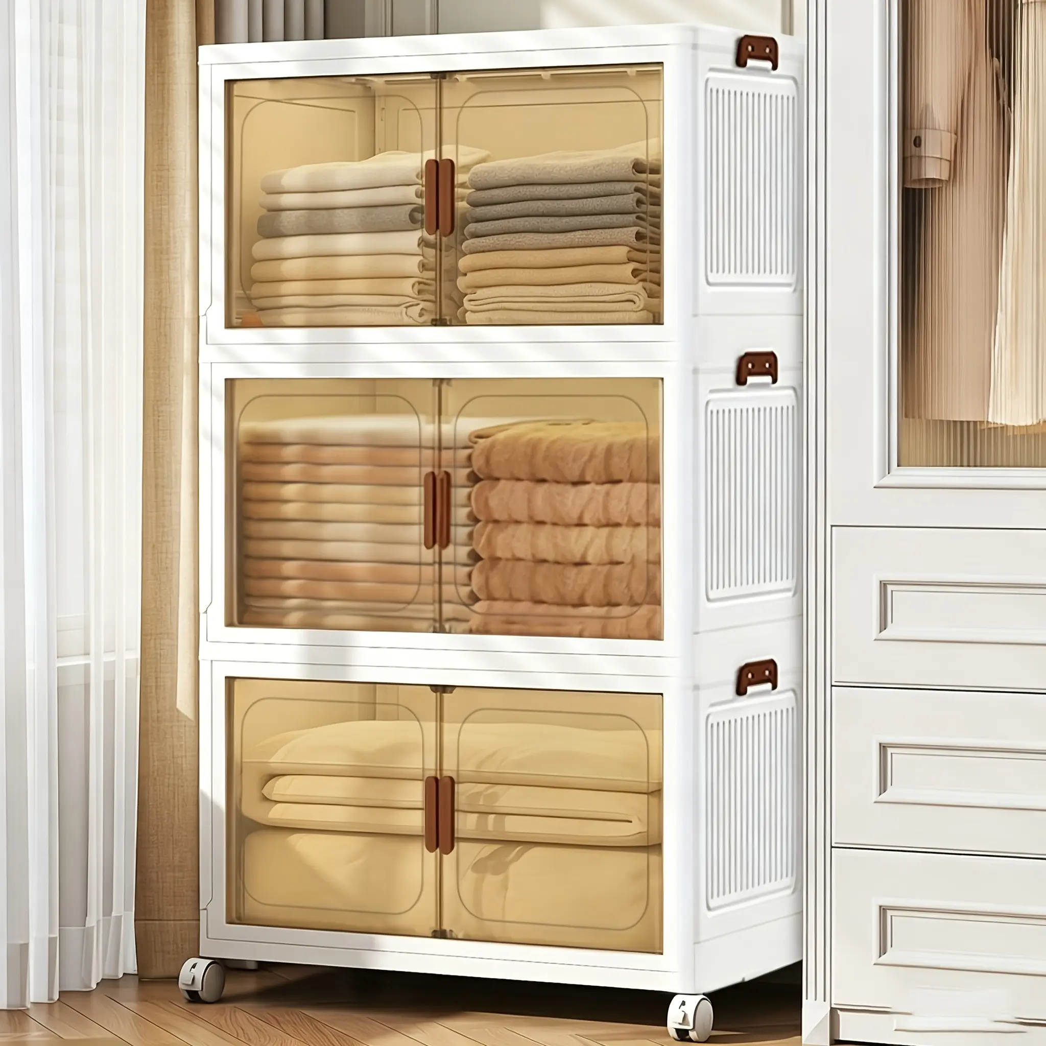 1/2/3/4/5Layer oversized lockers, multi-layer collapsible lockers with doors, stackable lockers for shoes, sundries, books, clothes, home storage organizer closets, wardrobes, bedrooms, bathrooms, offices, kitchens