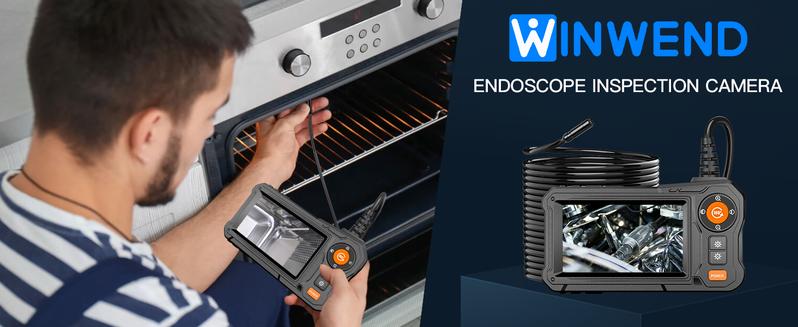 Endoscope Camera with Light - 4.3" LCD Screen Inspection Cameras,IP67 Waterproof Borescope with 8 Adjustable LED Lights,HD 1080P Endoscope Camera 16.5ft Semi-Rigid Cord,gifts for men tools and gadgets