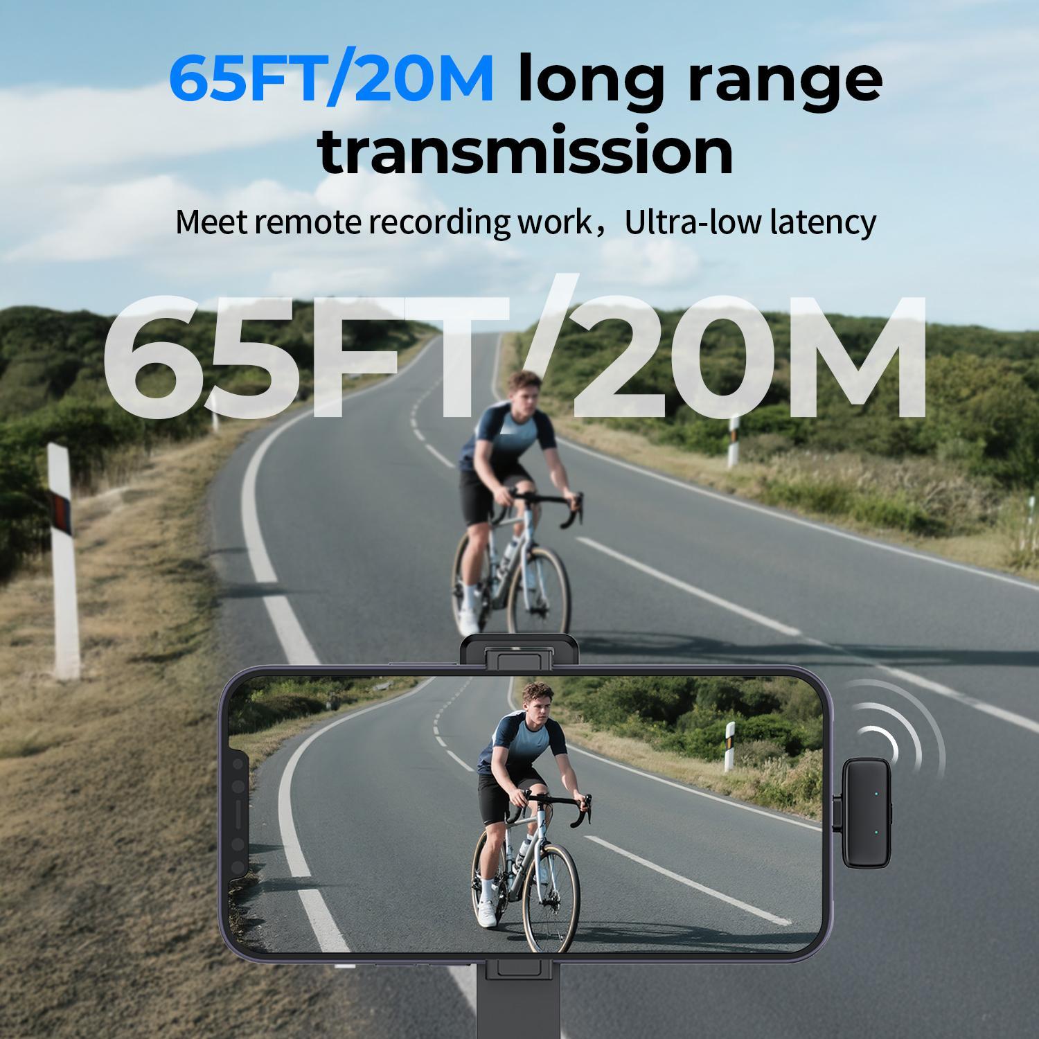 Professional Wireless Lavalier Microphone Lapel Mic with AI Voice Changing Mode, Smart Noise Cancellation - Portable Charging Case - For iPhone & Android phone, - Grade Sound for TikTok, YouTube, Vlog, Interview, Podcast