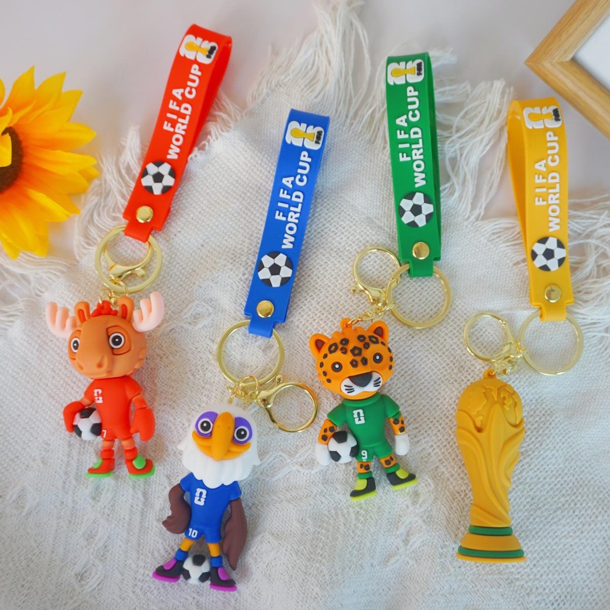 2026 US-Canada-Mexico World Cup Mascot Doll Keychain Toy Pendant Football Hercules Cup