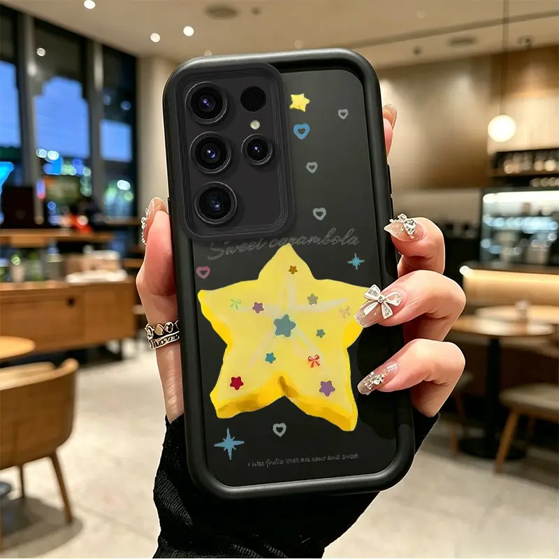 Phone case for Samsung GALAXY S22ULTRA S23ULTRA S24ULTRA S25ULTRA S26ULTRA Shockproof Enhanced Peotection TPU Sweet Carambola Pattern Phone Case Drop-Resistant Protection Celestial Eye Layered Phone Case BOJTMVPG