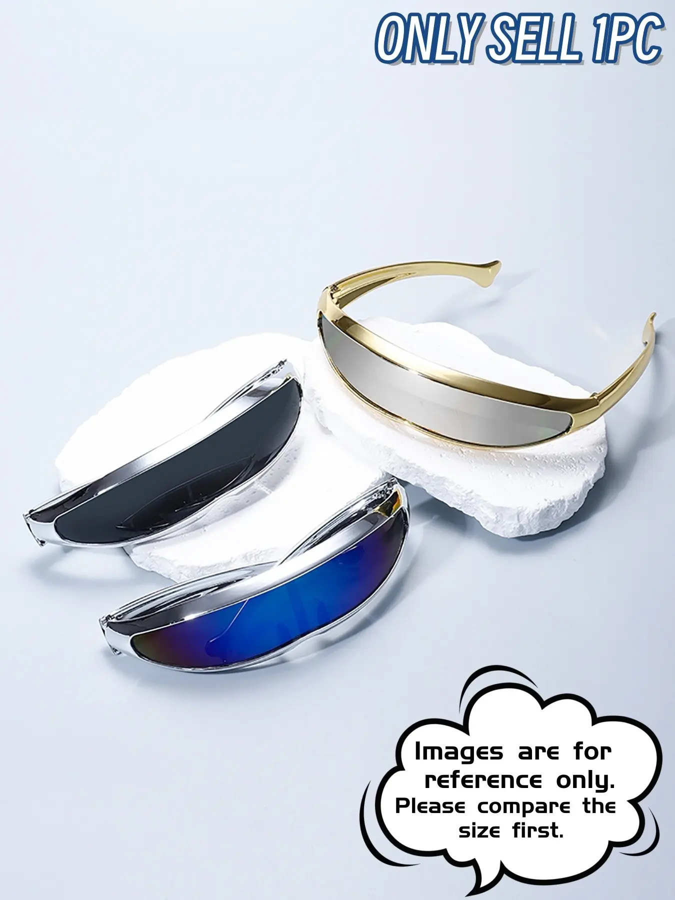 [1pay]Future-Ready Metallic Narrow-Frame Sunglasses | Bold Y2K Style Shades Mirrored Eyewear (Size runs small, please check size chart before ordering)
