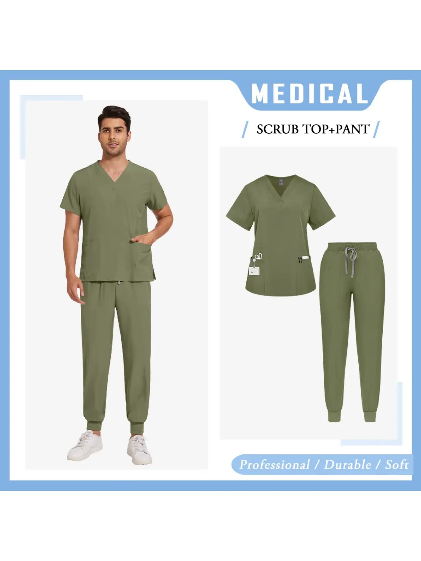 Wholesale Medical Workwear Nurse Uniform Hospital Nursing Articles Doctor Nurse Work Scrubs Set Dental Uniforms Healthcare Uniform Joggers Pants Suit Menswear