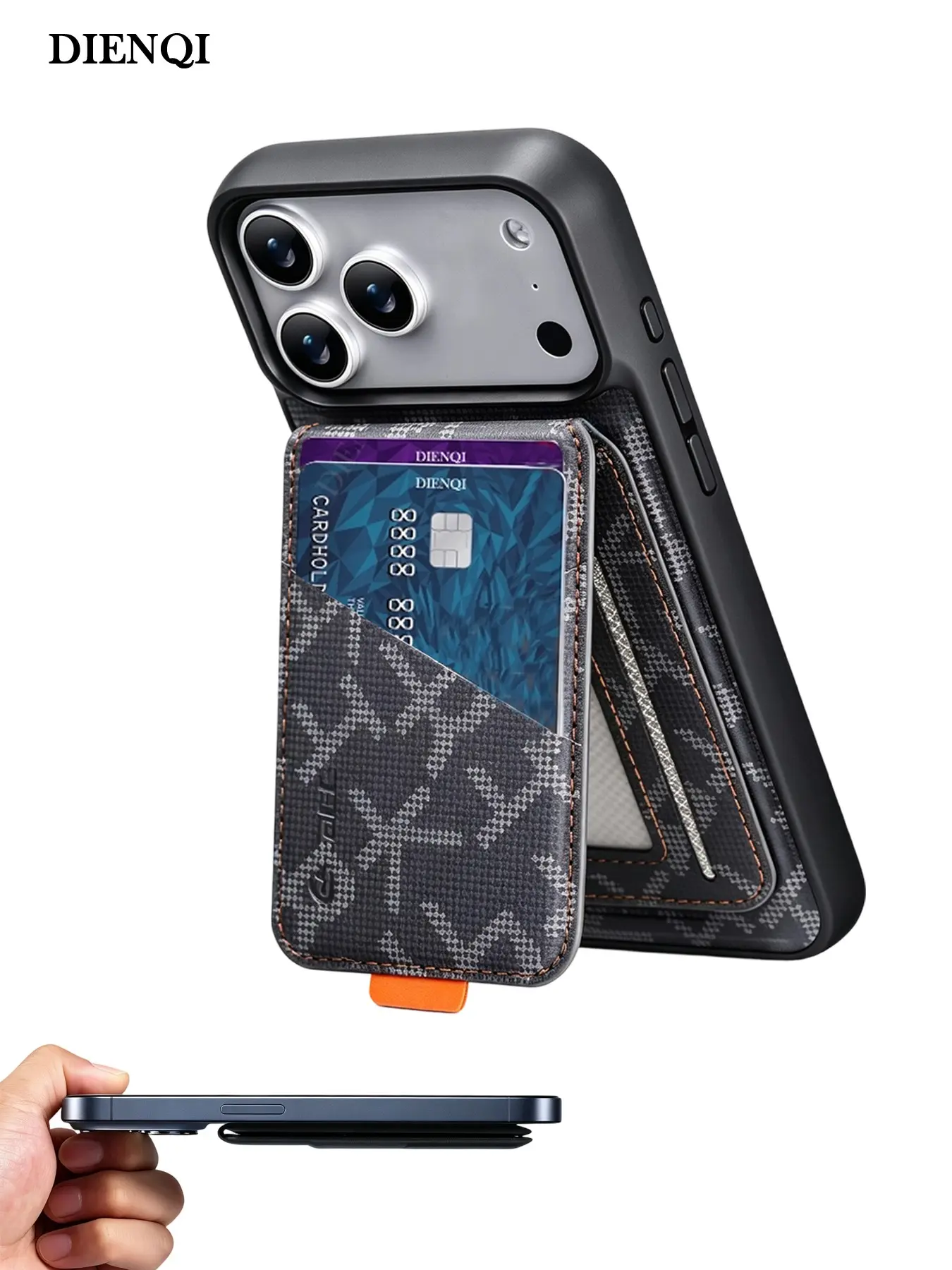 Mens Wallet PU Leather Bank Credit Card Holders Man Slim Wallet Magsafe Wallet Phone Magnetic Card Holder for IPhone 17 Air 16 15 14 Plus 13 12 Pro Max Magnetic Stand  ID Bank Card Case,Gifts for Men,Daily Use