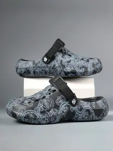 2 Colors+Men's Large Size Patterned Clogs - Comfortable Upper+Anti-Slip Outsole+Size 40-47 Men's Range Suitable for Daily Streetwear+Home Leisure, Breathable & Comfortable+Anti-Slip & Wear-Resistant