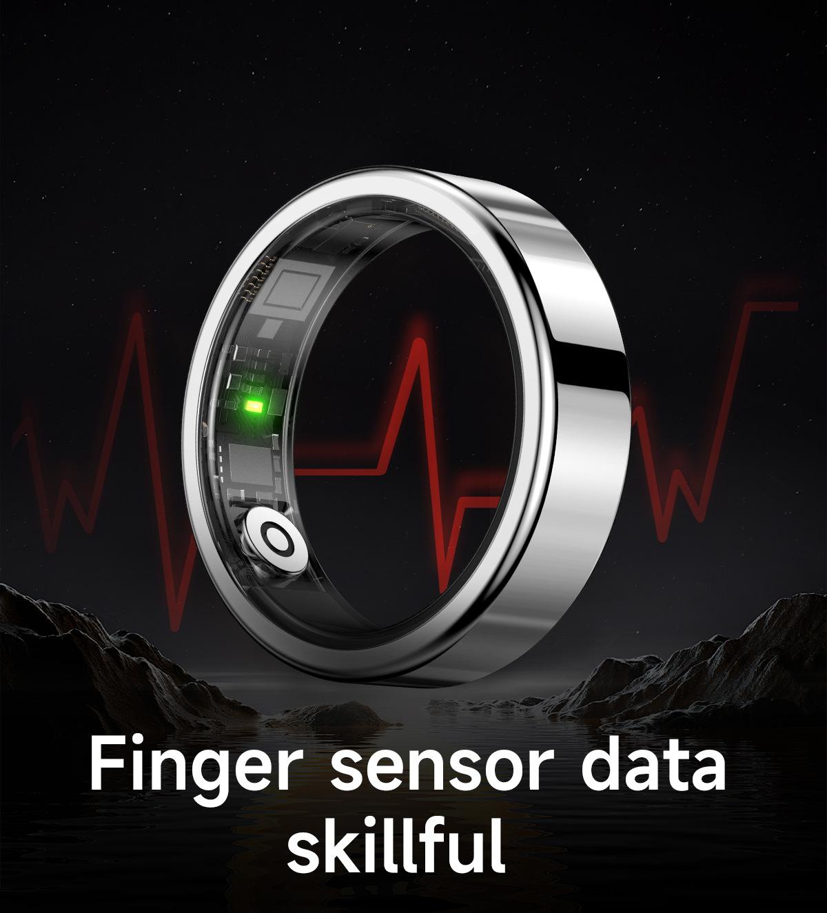 A smart multi-functional health ring with features such as motion step counting, Bluetooth photography, heart rate monitoring, blood oxygen measurement and sleep monitoring. A fashionable wearable smart ring.