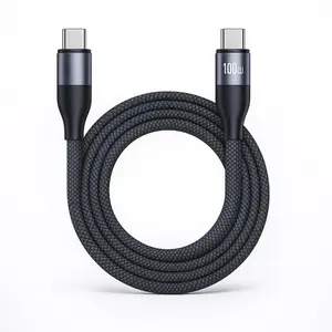 100W USB C to USB C Cable Fast Charging Cable , Ultra-Thick 5.8mm Soft Nylon Braided Cord for Laptop & Car, Heavy Duty Fast Charging for MacBook Pro, iPhone 17 16 15 Pro max plus, Samsung S26 S25 S24