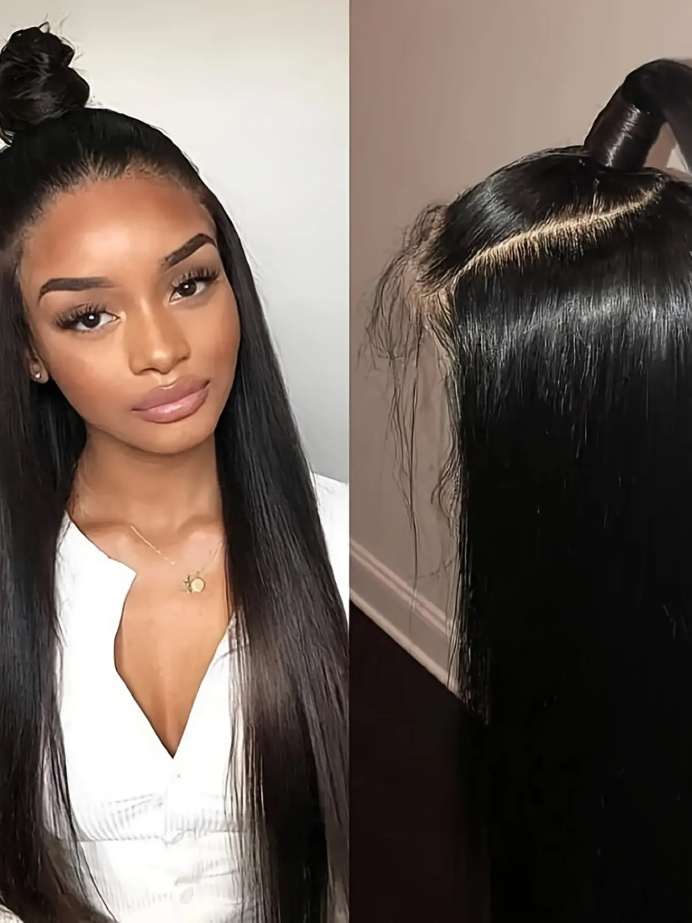 28-Inch Soft Long Black Straight Wig, 180 Density Lace Front, Heat-Resistant Synthetic Fiber, Daily Wear Women's Hairpiece