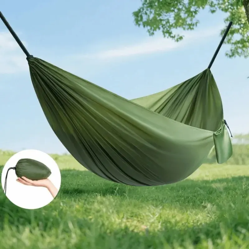 High Strength Colorful Hanging Hammocks Single and Double Size Dacron Camping Hammock Easy Setup Foldable Outdoor Swing Garden