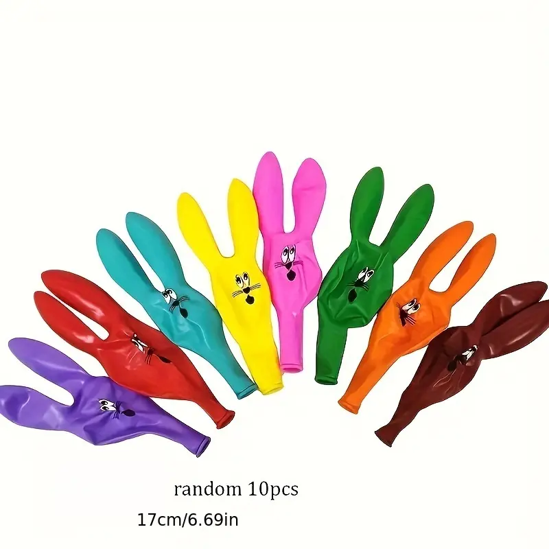 50-Piece Random Mixed-Color Long-Eared Cute Rabbit Head Latex Balloons, Stress Relief Classic Novelty Toy for Easter, Birthday Decorations | Toys & Hobbies