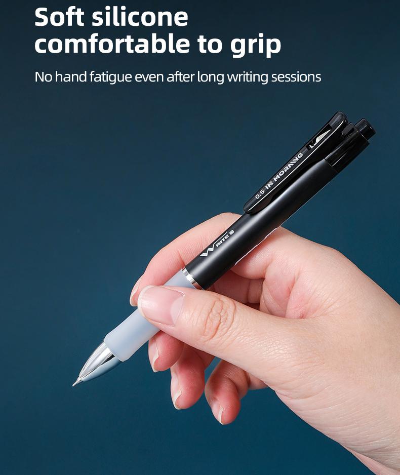 3 styles, 10 pens each, simple solid translucent dual design gel pens 0.5mm, smooth non bleeding quick dry pens exams practice, DIY study office writing, large capacity black gel pens