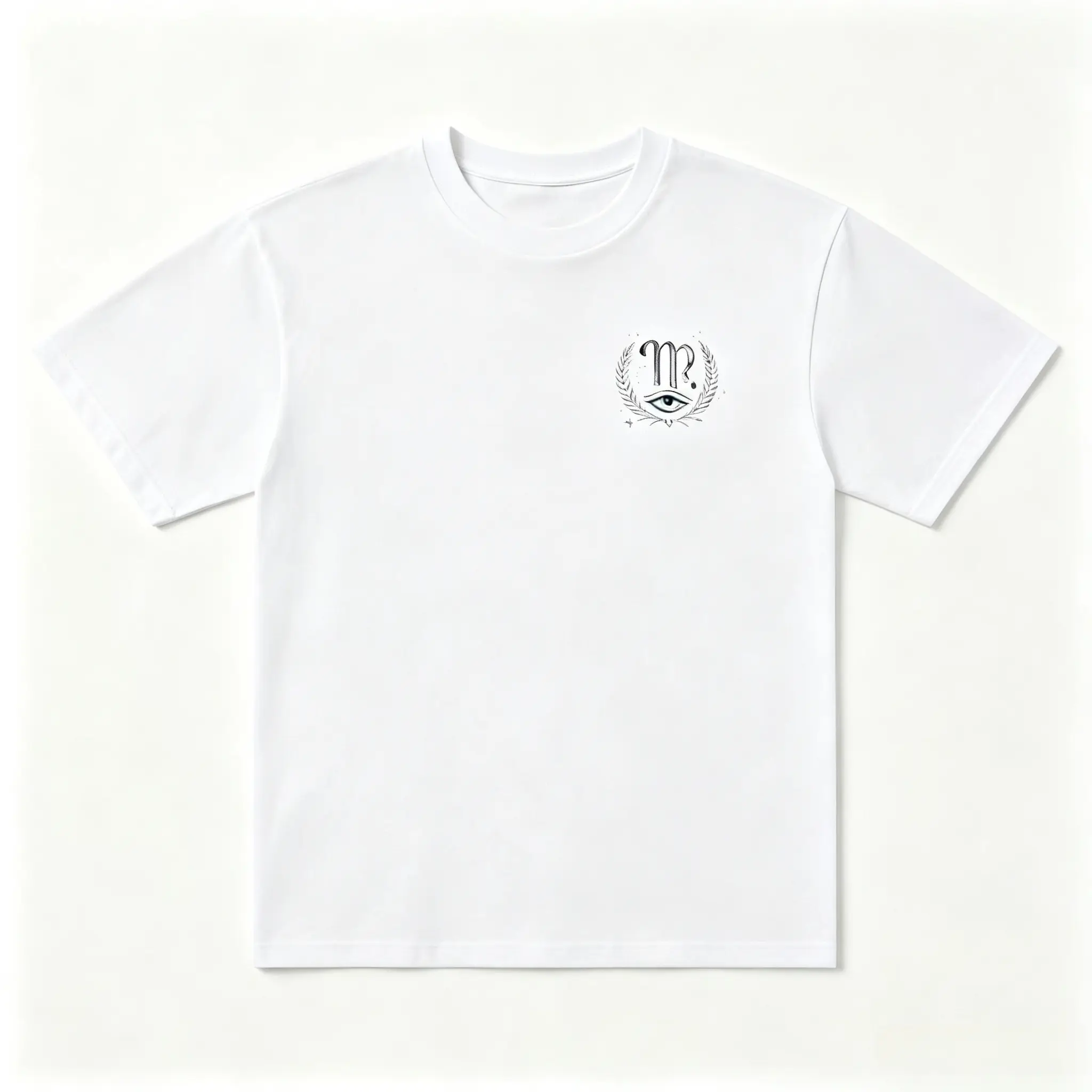 Scorpio Zodiac Eye Laurel Small Chest Graphic Oversized Cotton T-Shirt, Fashion Casual Outfit, Cute Valentine's Day Holiday Gift For Him Her Family Friends