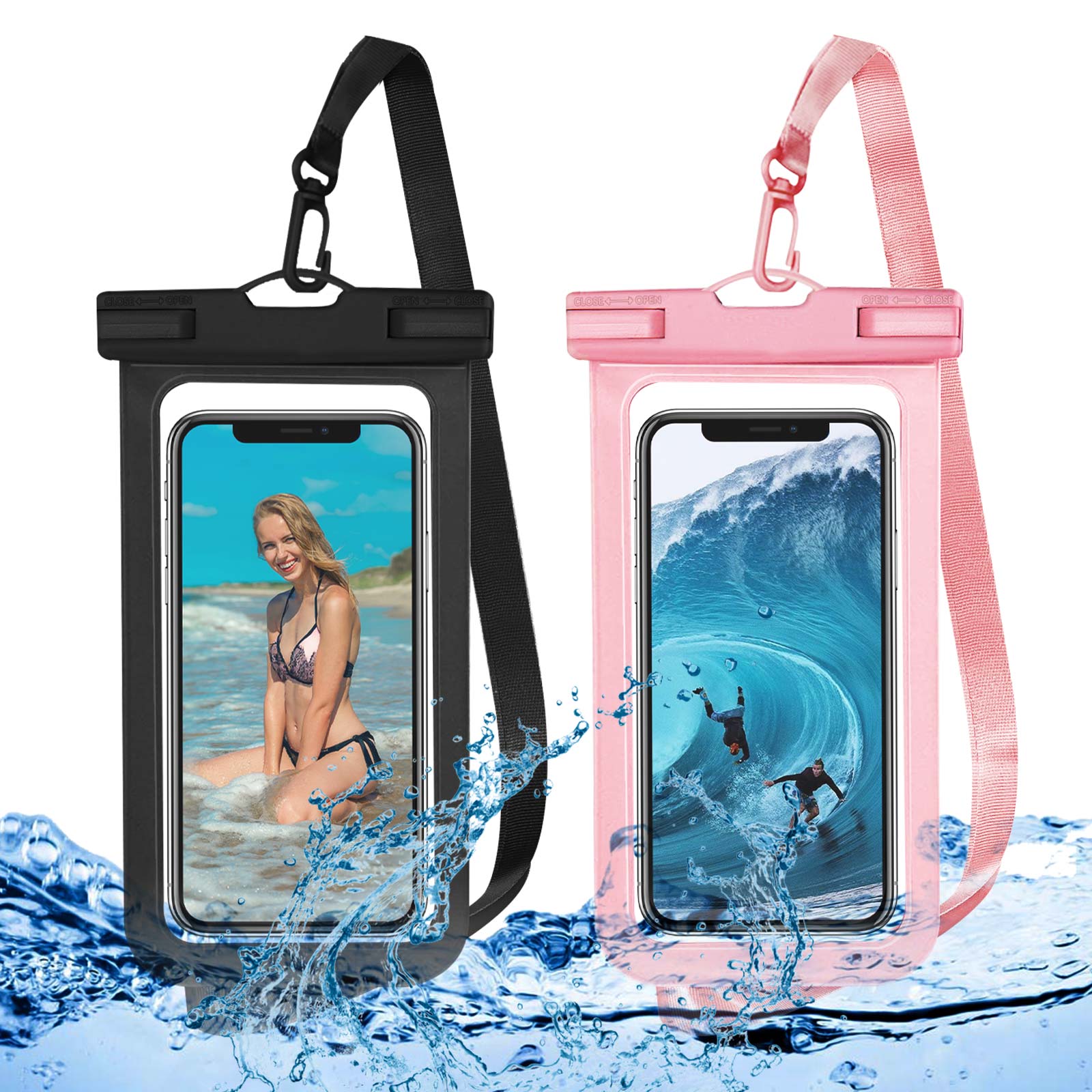 Waterproof Phone Pouch, 2 Counts Clear Waterproof Cell Phone Case with Lanyard for iPhone 15/14/13 Pro Max/Plus and Galaxy S22/S23, Fits Phones up to 7 Inches, Essential Waterproof Dry Bags for Outdoor Beach Swimming Diving, Boating Accessories Waterproof Phone Pouch, 2 Counts Clear Waterproof Cell Phone Case with Lanyard for iPhone 15/14/13 Pro Max/Plus and Galaxy S22/S23, Fits Phones up to 7 Inches, Essential Waterproof Dry Bags for Outdoor Beach Swimming Diving, Boating Accessories