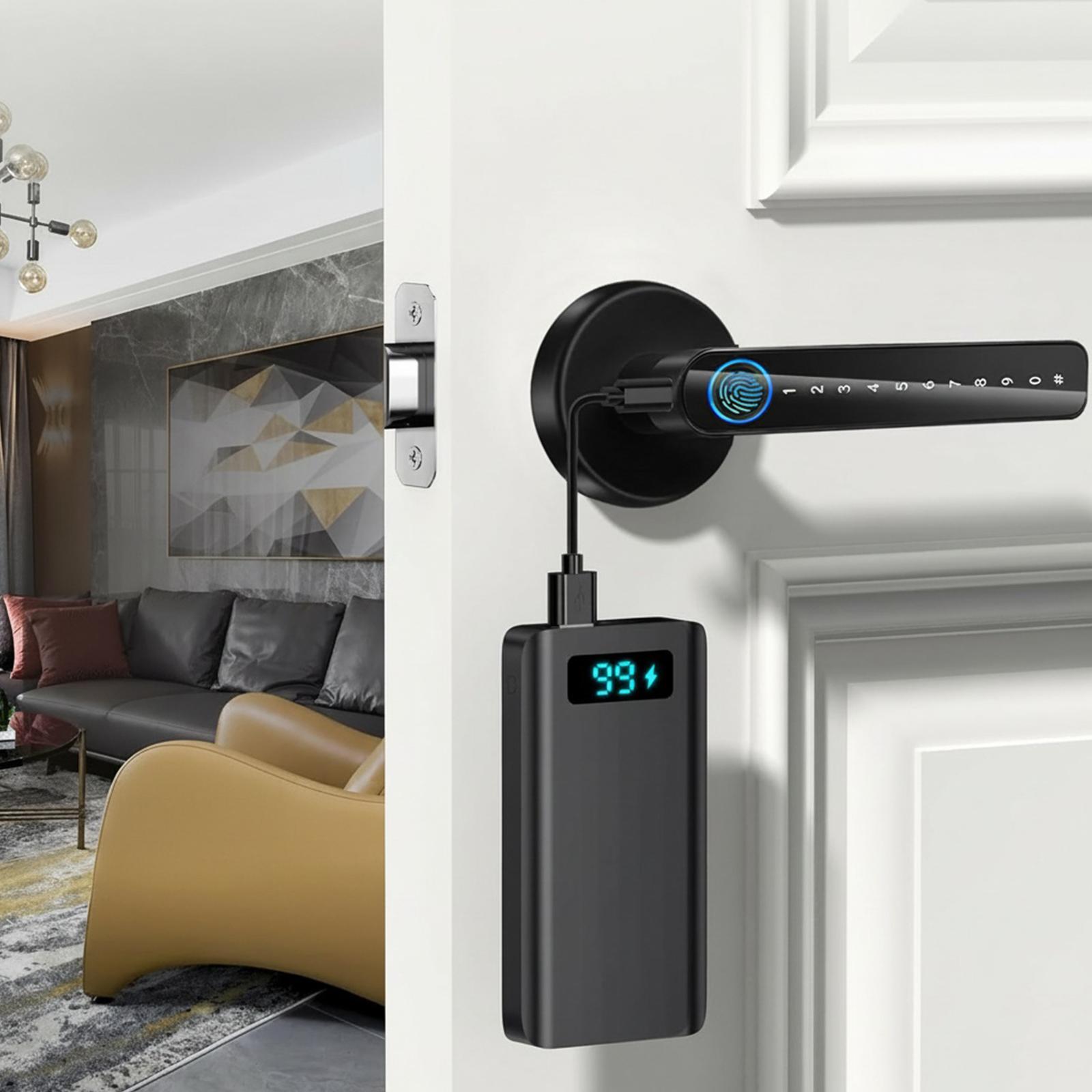 Fingerprint Door Lock with Handle Keyless Entry Door Lock with App Control/Key/IC Card for Bedroom Home Hotel Office Apartment NEW