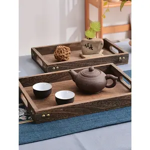 1pc Multi-Functional Nesting Wooden Tray, Rectangular Nested Decorative Tray Platter For Cosmetics, Snacks, Suitable For Home Patio, Cafe, Party,Kitchen,Christmas Gift