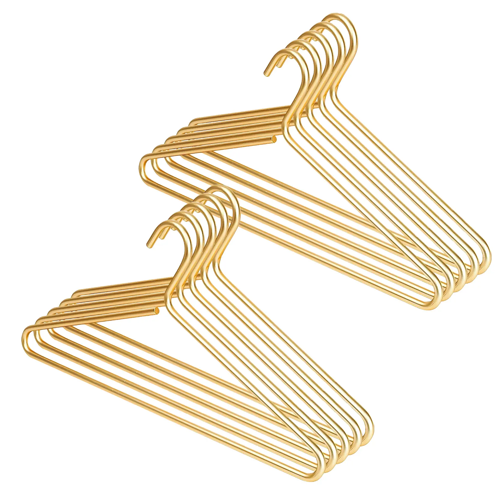 10-Pack Ultra-Thin Space-Saving Aluminum Alloy Clothes Hangers - Curved Shoulder Heavy-Duty Metal Closet Hangers, Smooth Anti-Mark Finish, Waterproof & Rust-Resistant for Shirts, Coats & Dresses