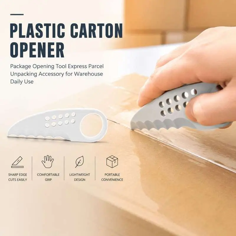 Portable Box Cutter Carton Opener Anti Slip Grip Heavy Duty Packaging Tool Home Office Warehouse