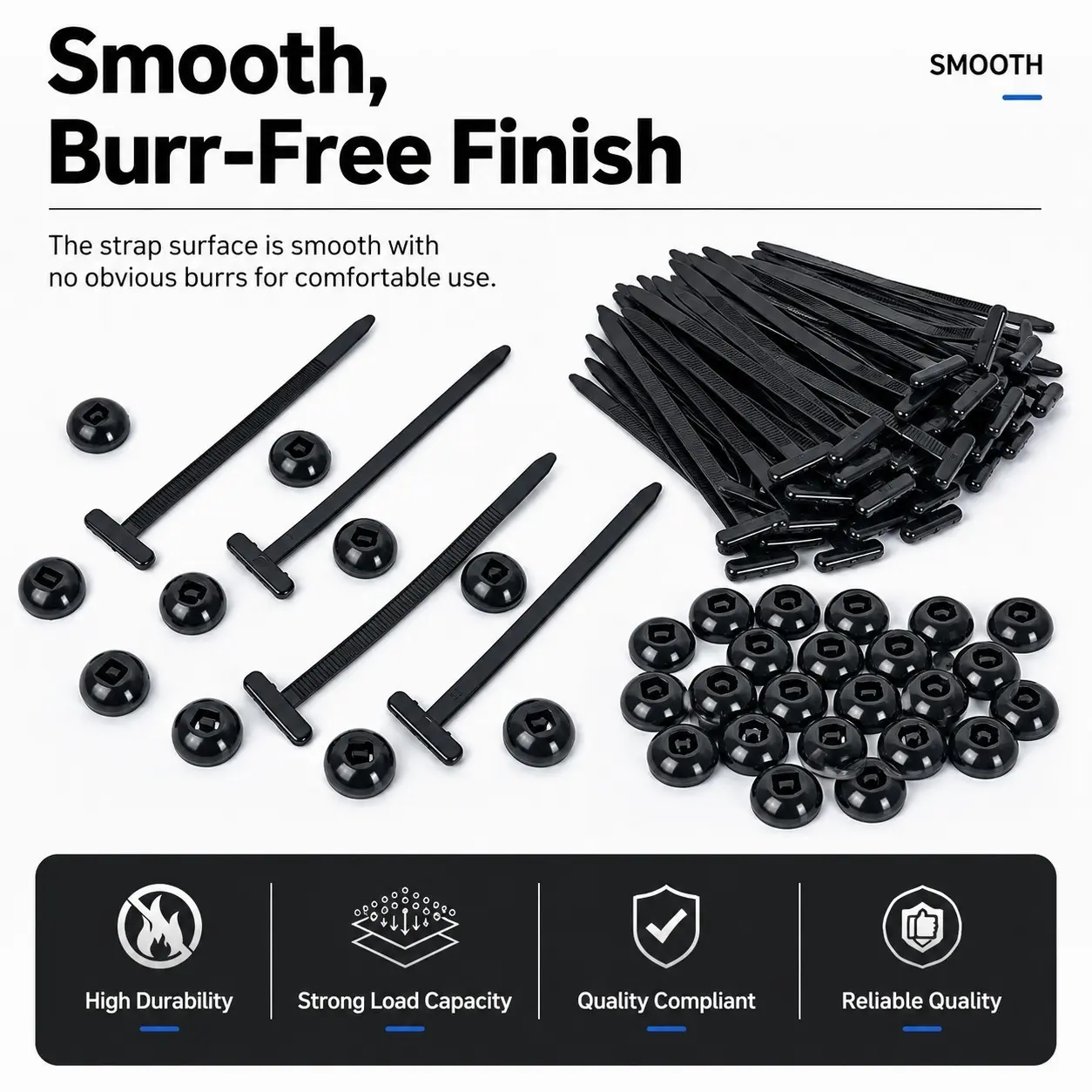 Nylon Universal Cable Tie Buckle for Car Repair, Self-Locking Zip Tie Holder, Wire Management, DIY Essential, Perfect Gift
