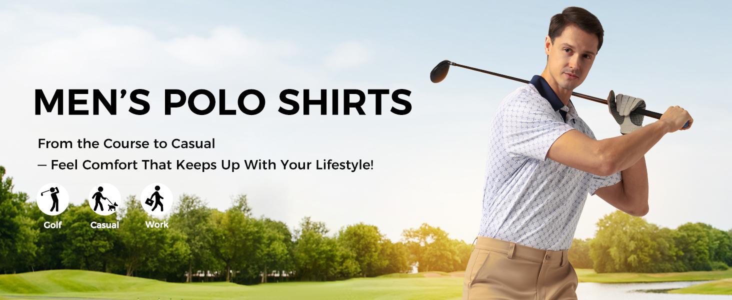 Willit Men's Golf Polo Shirts Short Sleeve Print Performance Moisture Wicking Casual Stretch Breathable workout tops