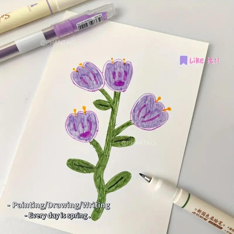 4pcs Set of Colored Soft-Tip Calligraphy Brushes, Retro Color Brush Pens with Multiple Tip Types, 0.5mm Fine Line Drawing Pen