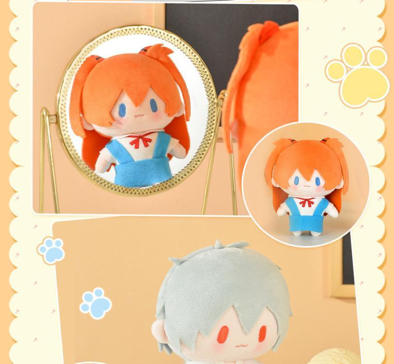 15cm NEON GENESIS EVANGELION Kawaii Figure EVA Plush Doll Rei Ayanami Asuka Anime Peripheral Bag Pendant Collection Model Toys