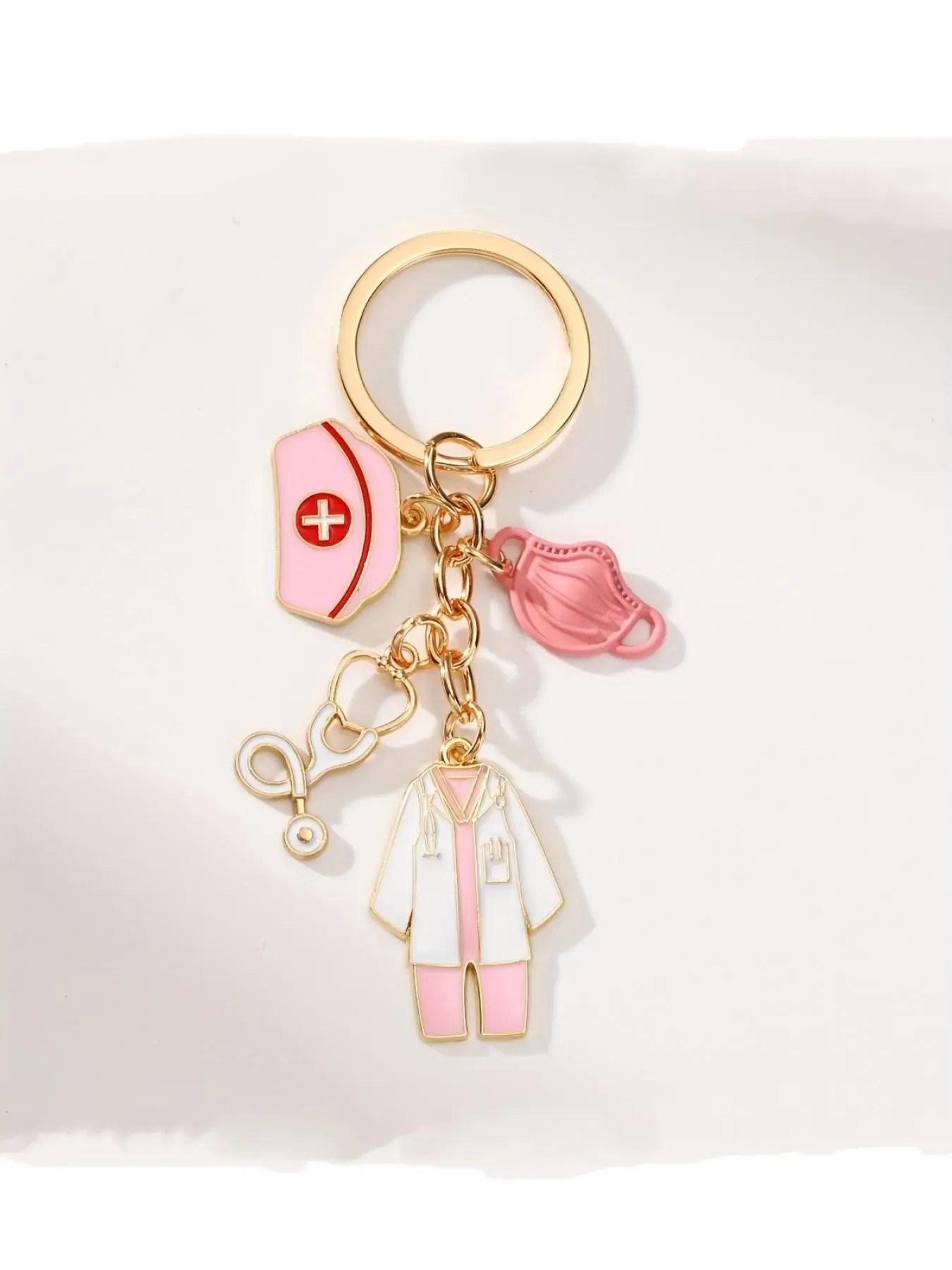 1pc Alloy Oil Drop Nurse Cap Keychain, Doctor Medical Staff Keyring, a Gift for Doctors