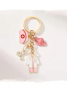 1pc Alloy Oil Drop Nurse Cap Keychain, Doctor Medical Staff Keyring, a Gift for Doctors