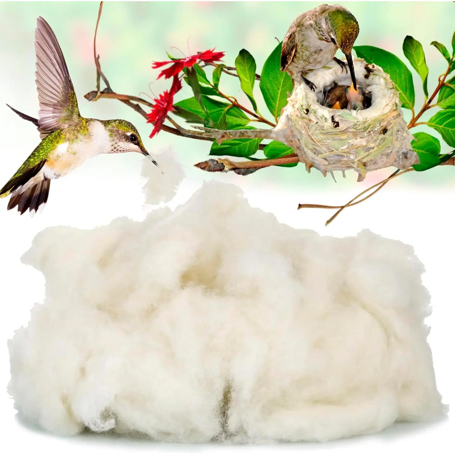 Nesting Material 3.6oz, Nest Bedding Supplies for  Birds | Hummingbirds, Finches, Canaries & Parakeets, Bedding Fiber for Hamsters, Rabbits,  & Small Pets, Cages and Nest Boxes