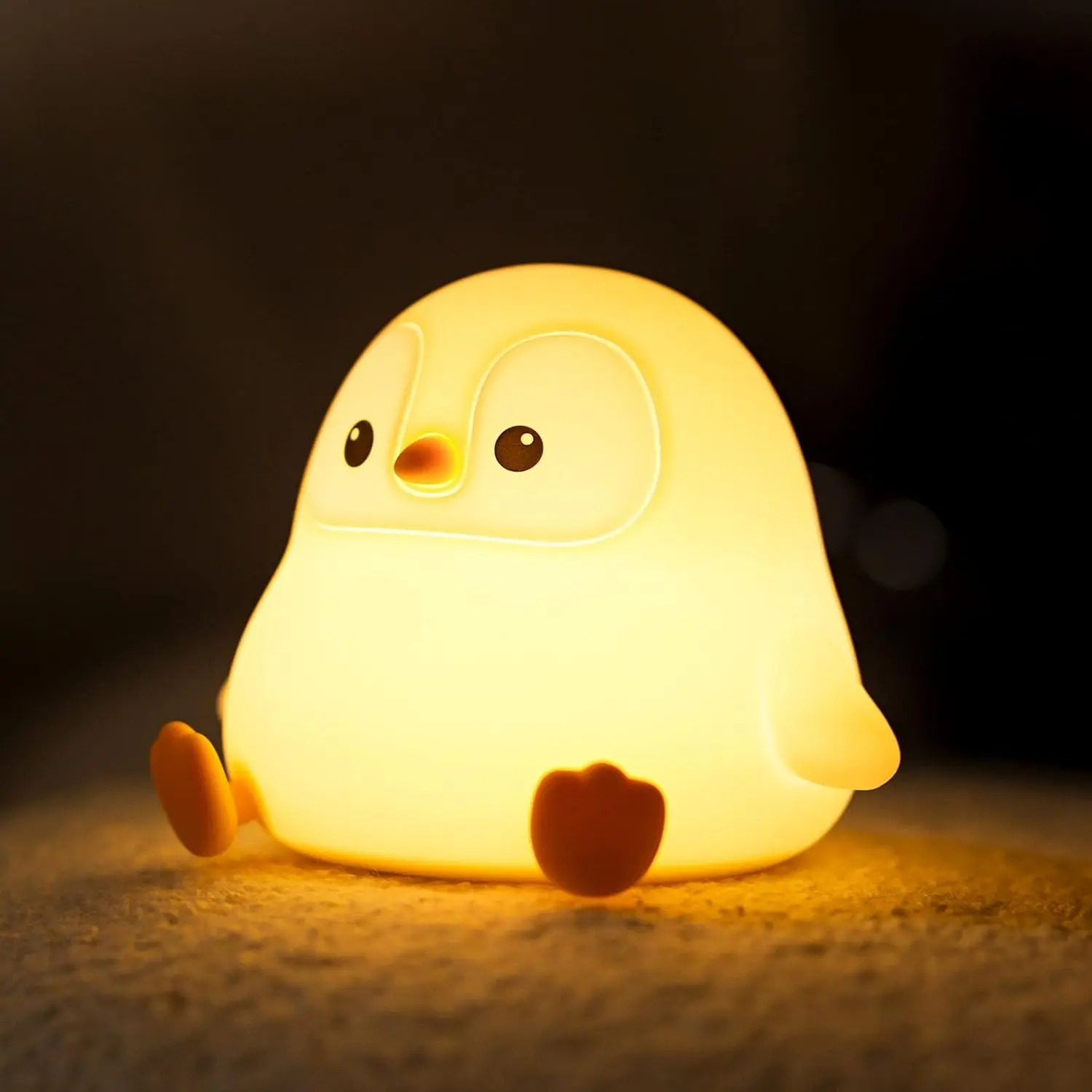 Penguin Night Light for Kids, Cute Penguin Lamp Silicone Baby Nursery Night Lamp, Dimmable Squishy Touch Bedside Lamps, Adorable Rechargeable Animal Lamps Gifts Kawaii Room Decor for Kids Girls Boys