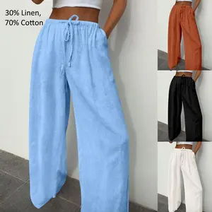 New cotton-linen resort-style casual trousers! Relaxed, wide-leg, breathable, and skin-friendly—perfect for vacations or everyday wear. Available in multiple colors!